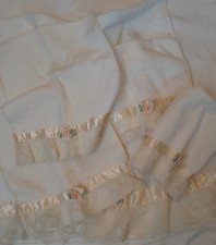 Vintage Grand Prix by Avanti 70er süße 5 Badeleinen Spitze Satinband Rosenknospenborte