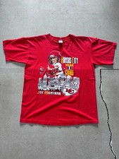 90s Vintage Kansas City Chiefs Joe Montana Salem Sportswear Caricature Red T