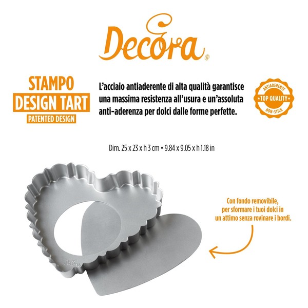 Decora Backform Herz 25X23X3Cm Antihaft Stahl Mit Beweglichem Boden Kuchenform-image