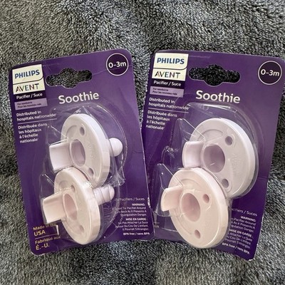 New Philips Avent Super Soothie Pacifier Pink & Lavender 0-3m 2 Pack  x 2