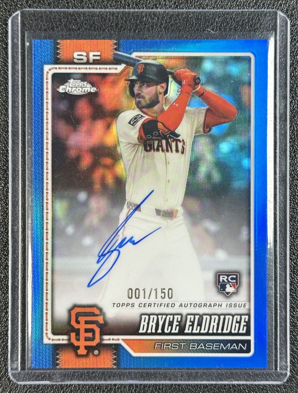 BRYCE ELDRIDGE 2026 TOPPS CHROME #RA-BE ROOKIE AUTO TRUE BLUE REFRACTOR RC 1/150