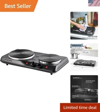 Electric Countertop Double Burner in Black