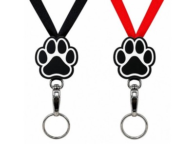 Dog Paw Lanyard Badge ID Holder Set of 2 Neck Strap Card Work School Cruise