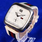 Genuine Gucci Coupe 131.3 White Dial Men's Stainless Quartz Watch 4 x 4.2cm