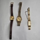 Vintage Seiko Watch lot of 3 Gold Tone For Parts Or Repair