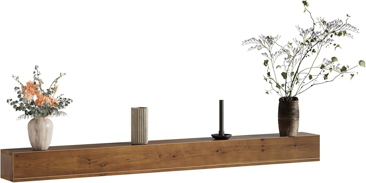 74.8" Fireplace Mantel Shelf, Wall Mounted Floating Shelves for Living Room