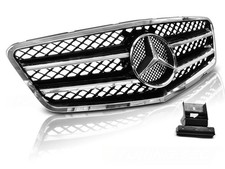Sport K&uuml;hlergrill f&uuml;r Mercedes W212 2009-2013 Schwarz Chrom Frontgrill