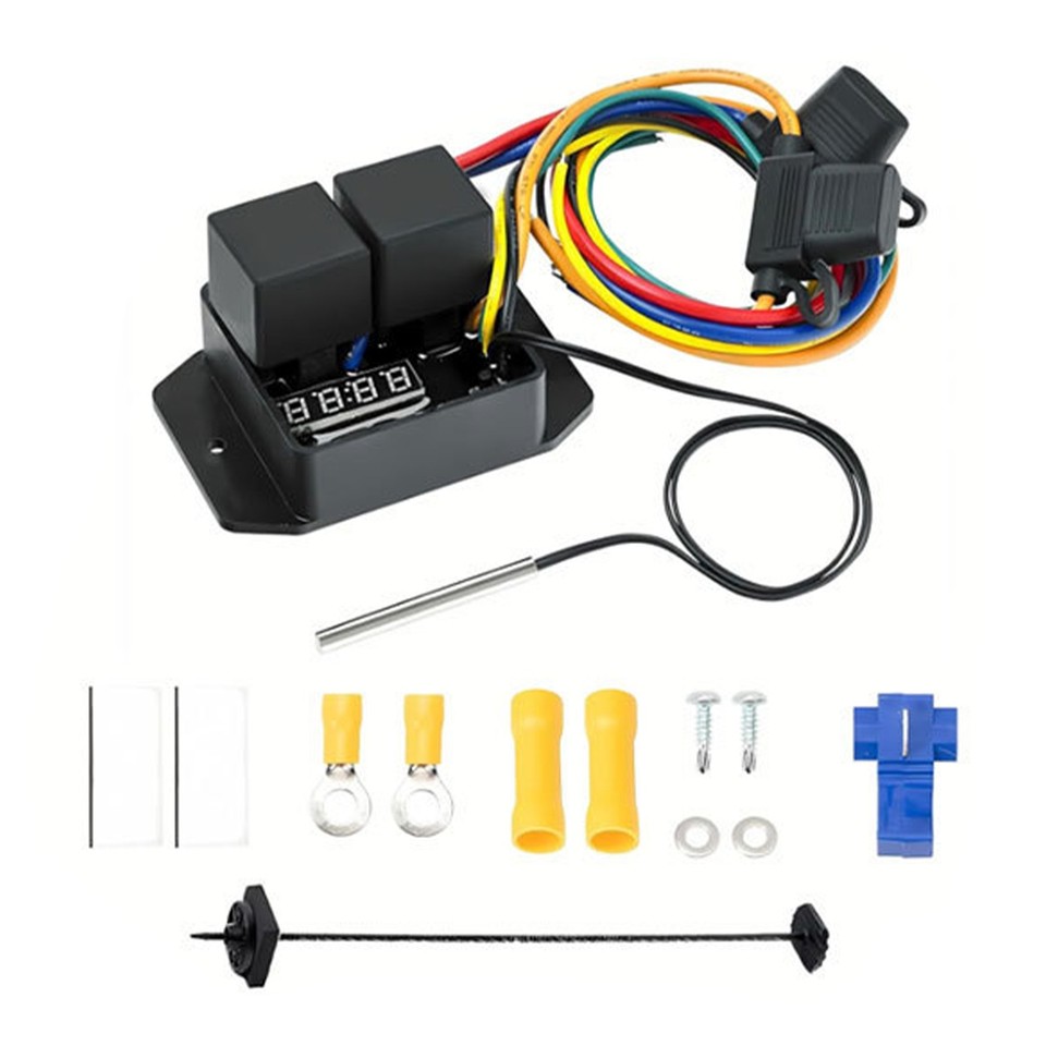 12V/24V Digital Electric Radiator Fan Controller Switch Kit with ...