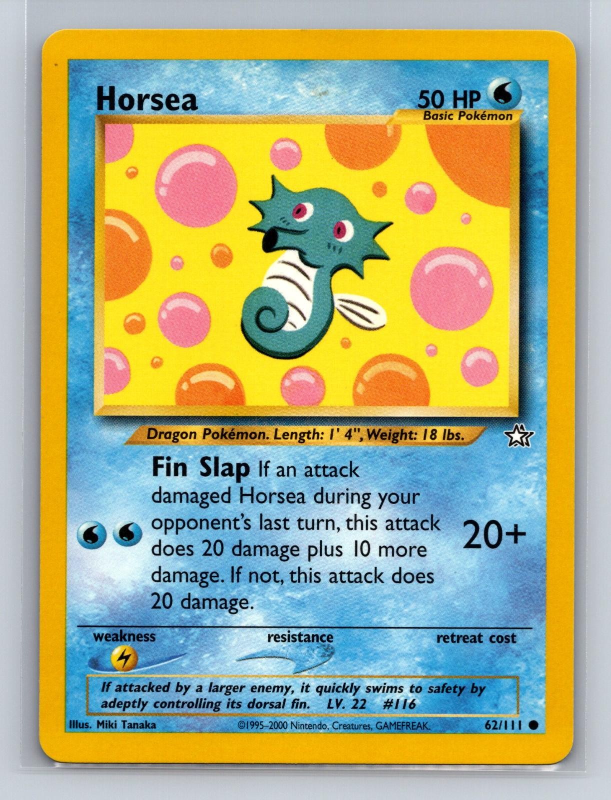 Horsea 62/111 Common Neo Genesis Pokemon Unlimited Lightly Played