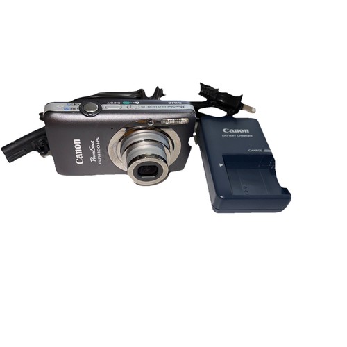 Canon PowerShot ELPH100 HS Digital Camera Gray 12.1 MP 2 No Batt Charger Read