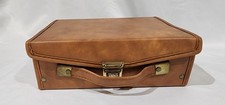Vtg Brown Faux Leather Cassette Tape Carrying Case Holder 1970s Retro 12-Slot