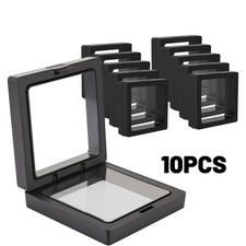 10 PCS 3D 2.8in Floating Coin Display Frame Stand Holder Case for Jewelry Rings