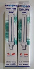 Satco 08312 Twin Tube Compact Fluorescent Light Bulb 4100K CFS13W/841 - LOT OF 2
