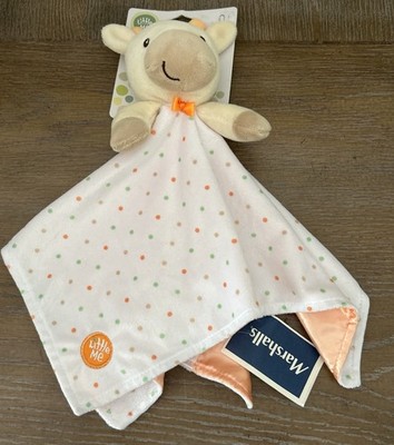 Little Me Giraffe Lovey Plush Baby Orange Peach Satin Green White Polka Dots NEW