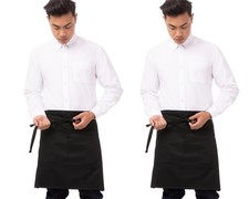 Chef Works Unisex Half Bistro Server Apron Black, 2 Pack One Size