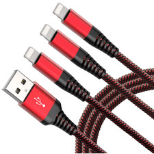 For iPhone Charger (3 Pack) Apple Cable USB Lead 5 6 7 8 X XS XR SE 11 12 13 14