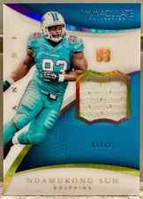 JERSEY # MATCH! 2015 Panini Immaculate Ndamukong Suh 93/93! GU JERSEY DOLPHINS!