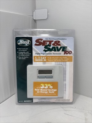 NEW Hunter 1996 Set And Save 100 Digital 7 Day Programmable Thermostat 44100 