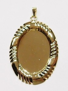 Authentic 8 of 25x18mm Gold Plated Razor Edge Pendant Settings 4 Cameos or Cabs 44x28mm