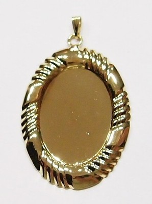 8 of 25x18mm Gold Plated Razor Edge Pendant Settings 4 Cameos or Cabs 44x28mm