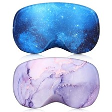 2 Pieces Ski Goggle Cover Sleeve, Microfiber Lilac Marble starry Sky
