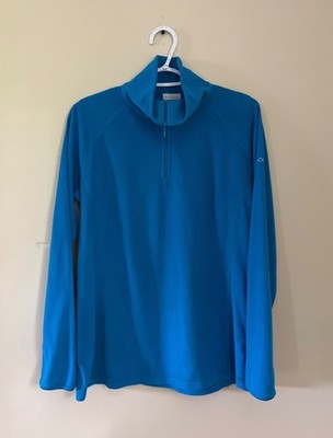 Columbia Womens Large Blue Neck Zip Fleece Pullover Jacket