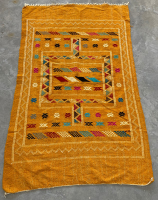 Vintage Traditional Handmade Moroccan Berber Wool Kilim Floor Rug 153x96 cm