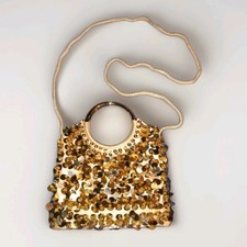 Valerie Stevens Shimmering Gold Embroidered Small Purse Evening Bag NWOT. A449