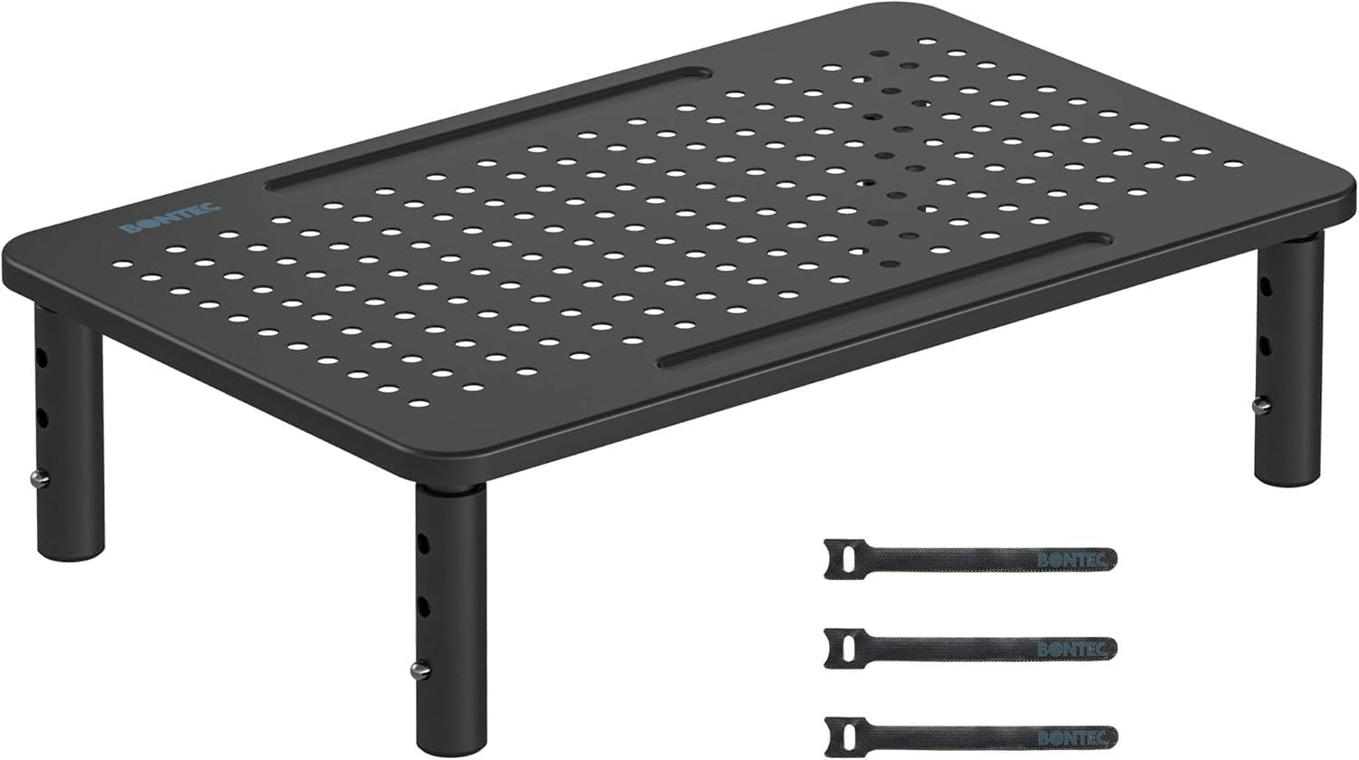 BONTEC Adjustable Monitor Stand, Ergonomic Metal Riser with 3 Height Levels (100