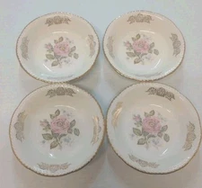 Vintage Homer Laughlin Eggshell Georgian Rose Sauce Bowls 5.5" Set of 4