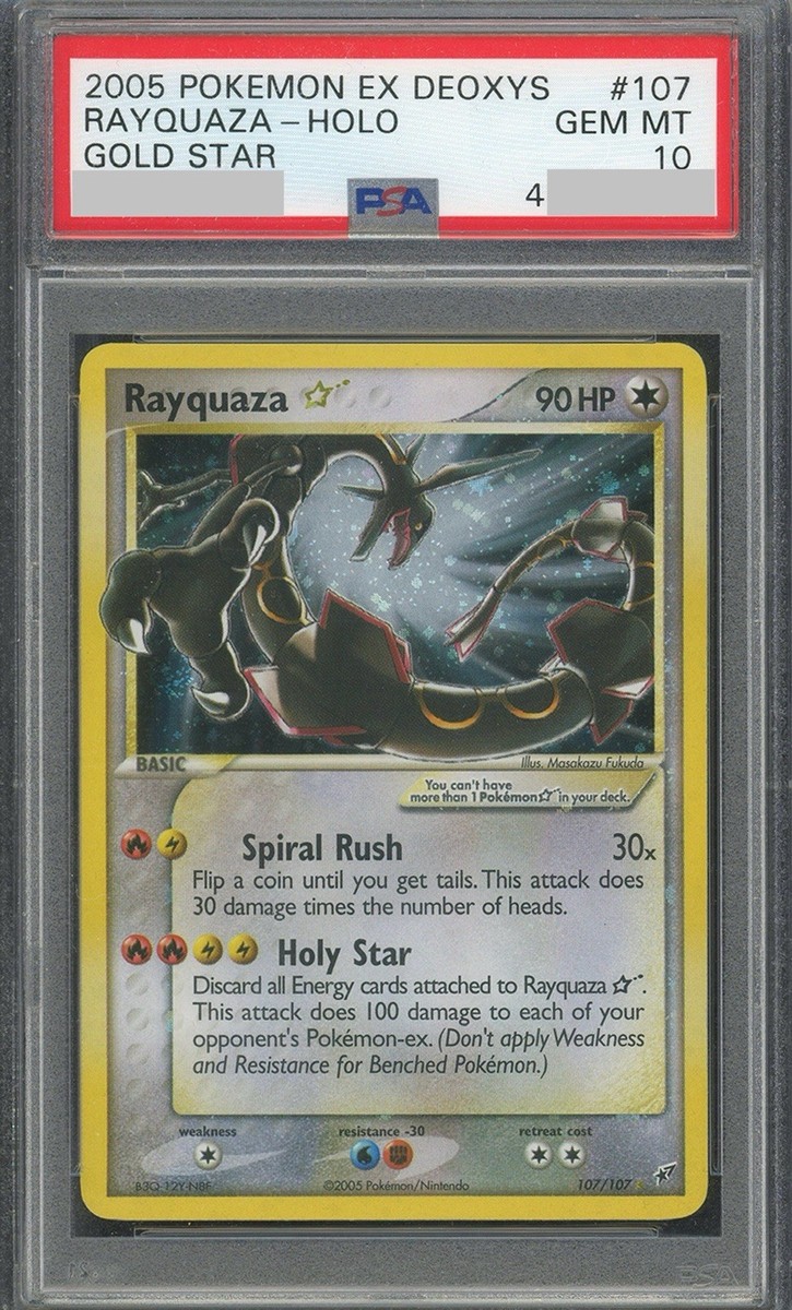 Pokemon 2005 EX Deoxys Rayquaza Gold Star 107/107 PSA 10 GEM