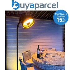 Vaunt Premium Industrial Lamp Black Patio Heater Remote Controlled 3 Heats 240v