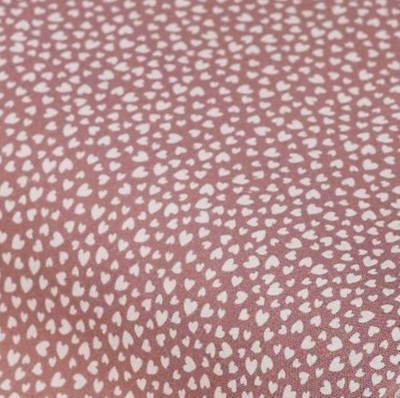 Baumwolle Herzen Rosa Weiß Reststück 100 x 100 cm