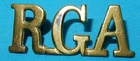 WW1 THE ROYAL GARRISON ARTILLERY RGA SHOULDER TITLE BADGE GENUINE WORLD WAR I