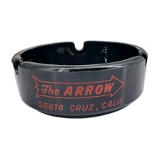 Cenicero de marketing de vidrio vintage / The Arrow Bar / Santa Cruz California CA