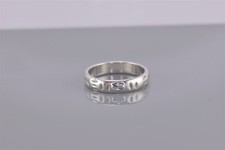 Sterling Silver 4mm Notched Solid Band Ring 925 Sz: 6