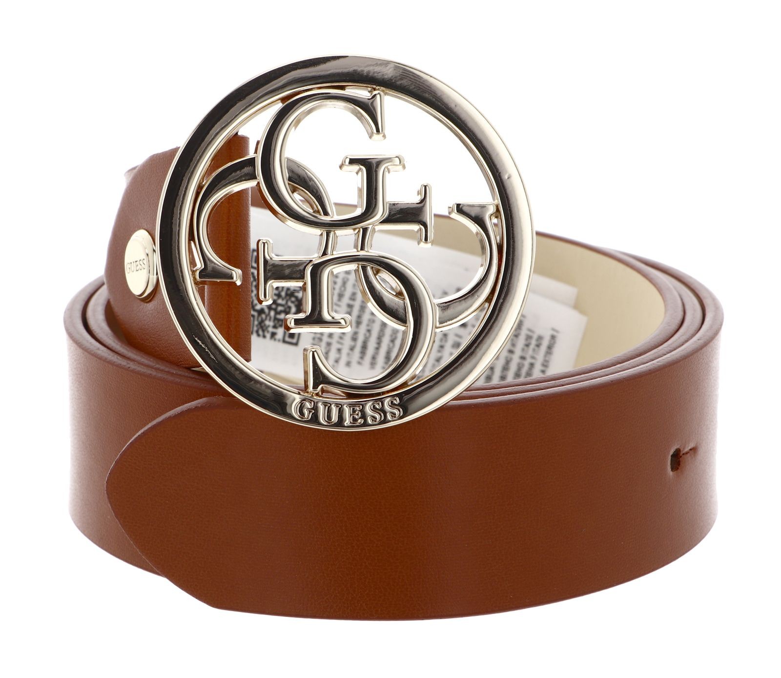 GUESS belt Adjustable Belt W105 Cognac