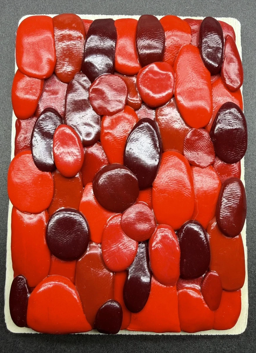 ACEO Original Rare 3D Unique Whimsical Red Abstract Polymer Clay and Wood