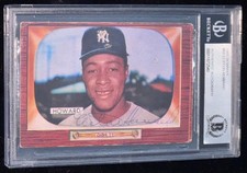 PSA Signed Elston Howard 1955 Bowman Rookie Card Auto Yankees 1st Black Player