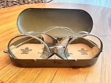 Vintage Willson Safety /driving Goggles With Original Tin Case Steampunk