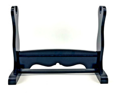 Vecchio portaspade giapponese in legno nero per spade lunghe