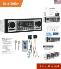Brand New Classic 7" Single Din Car Radio with Bluetooth, FM Radio, Voice Con...