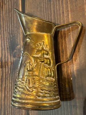 Peerage Kupfer Krug Krug Galeonen und Leuchtturm Made in England Ideal Vase