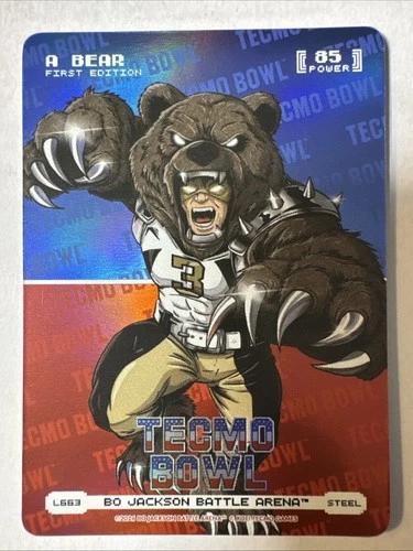 Tecmo Bowl Bo Jackson Battle Arena A Bear Bobby Hebert Steel Logo