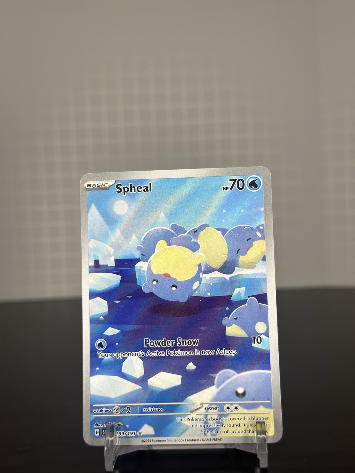 Pokemon TCG Spheal 199/191 Sv08: Surging Sparks Holo Illustration Rare LP