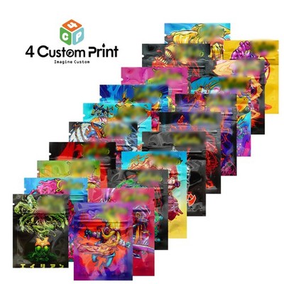 20 Styles Assorted Mix 100 PCS 1G Mylar Bags Holographic Resealable Foil Pouches