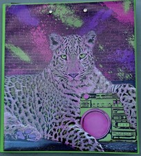 Mead Cheetah Retro Trapper Keeper 3 Ring Binder w/ 2 Pocket Folders Clipboard