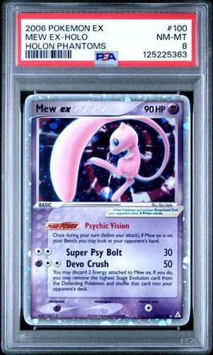 2006 Pokemon EX Holon Phantoms Mew ex #100 Holo PSA 8
