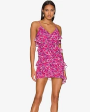 Hazel Mini Dress Lovers & Friends Revolve Pink/Purple Floral Dress Size L