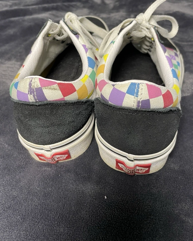 Vans Old Skool радуга клетчатый черный галстук вверх женский размер 9 Skater обувь - Изображение 3 из 4